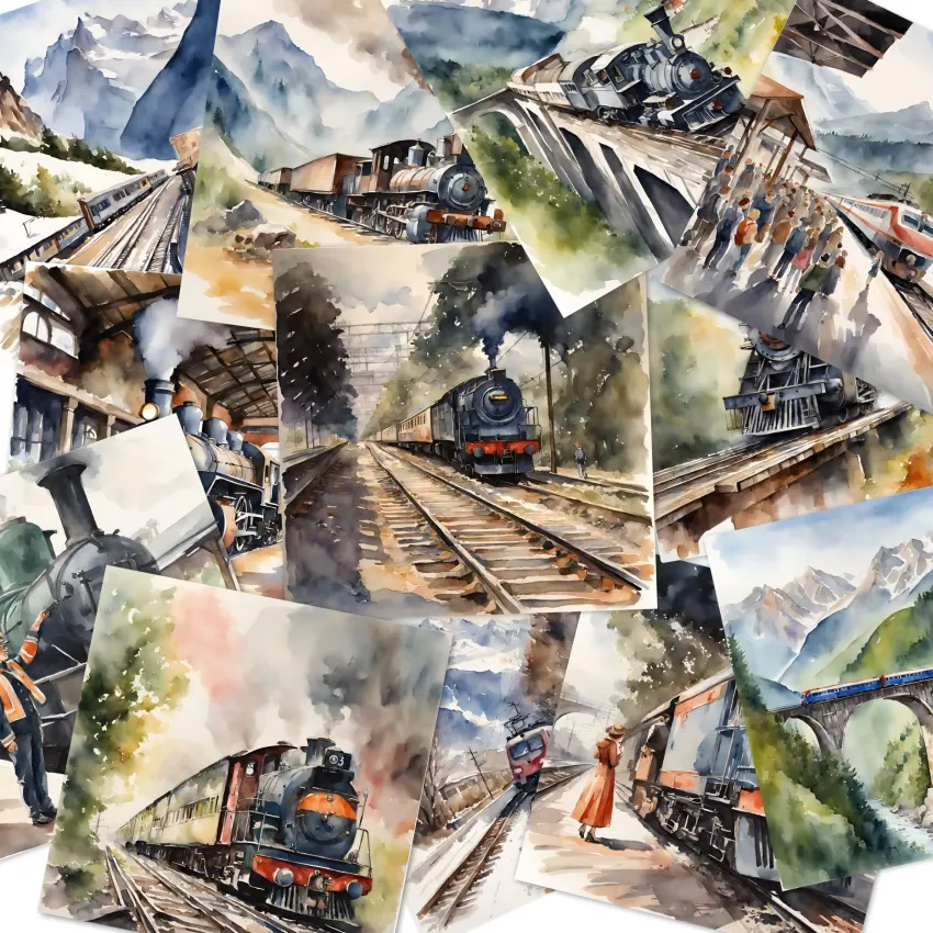 LaCreativ - Designpapier "Eisenbahnromantik" Paper Pack 6x6" - 24 Bogen